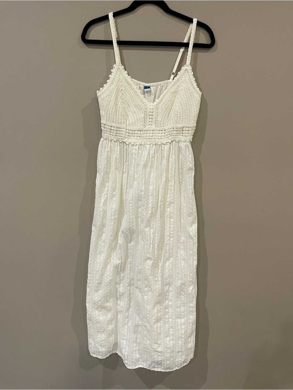 Old Navy Ivory Crochet Maxi Dress